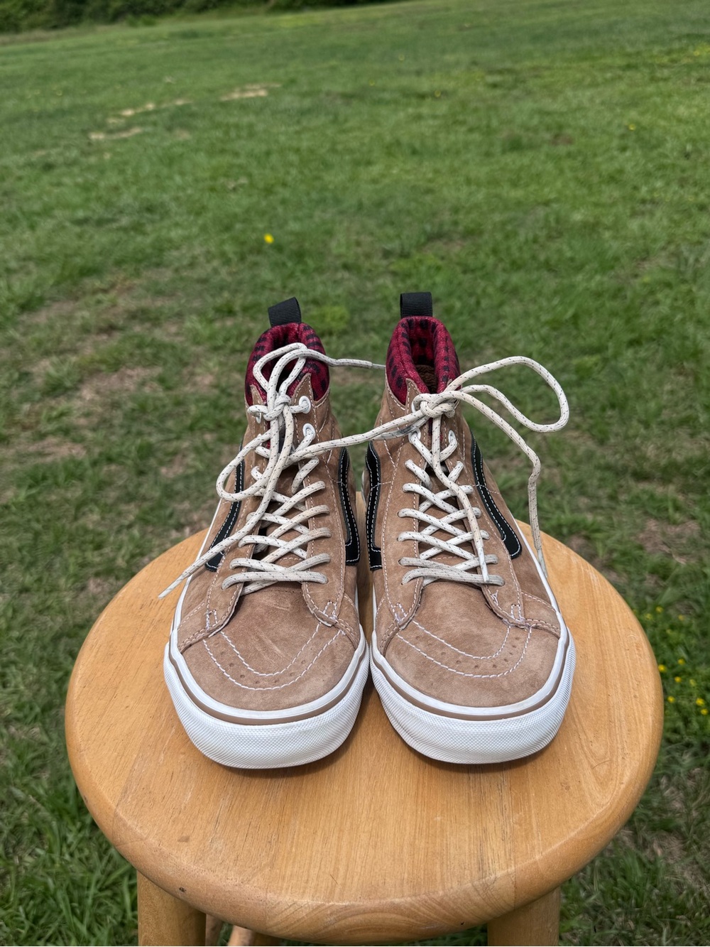 Vans Women's Sk8-Hi Reissue Suede Lace-Up Sneakers - Tan/Black
